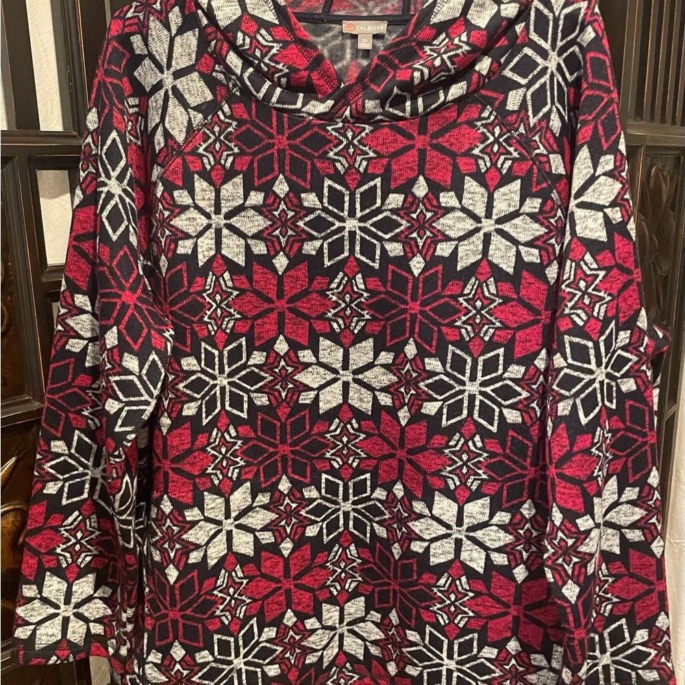 Talbots Snowflake Hoodie/Sweater 3X